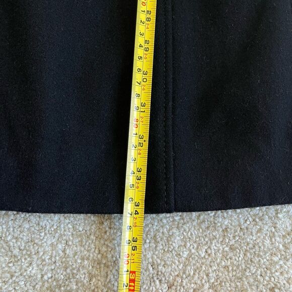 Kenneth Cole Reaction Wool Blend Black Long Pea Coat Women's 2 Preppy Old Money - Picture 16 of 16